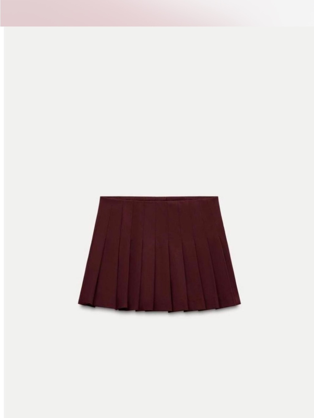 Zara Pleated Mini Skort in Burgundy